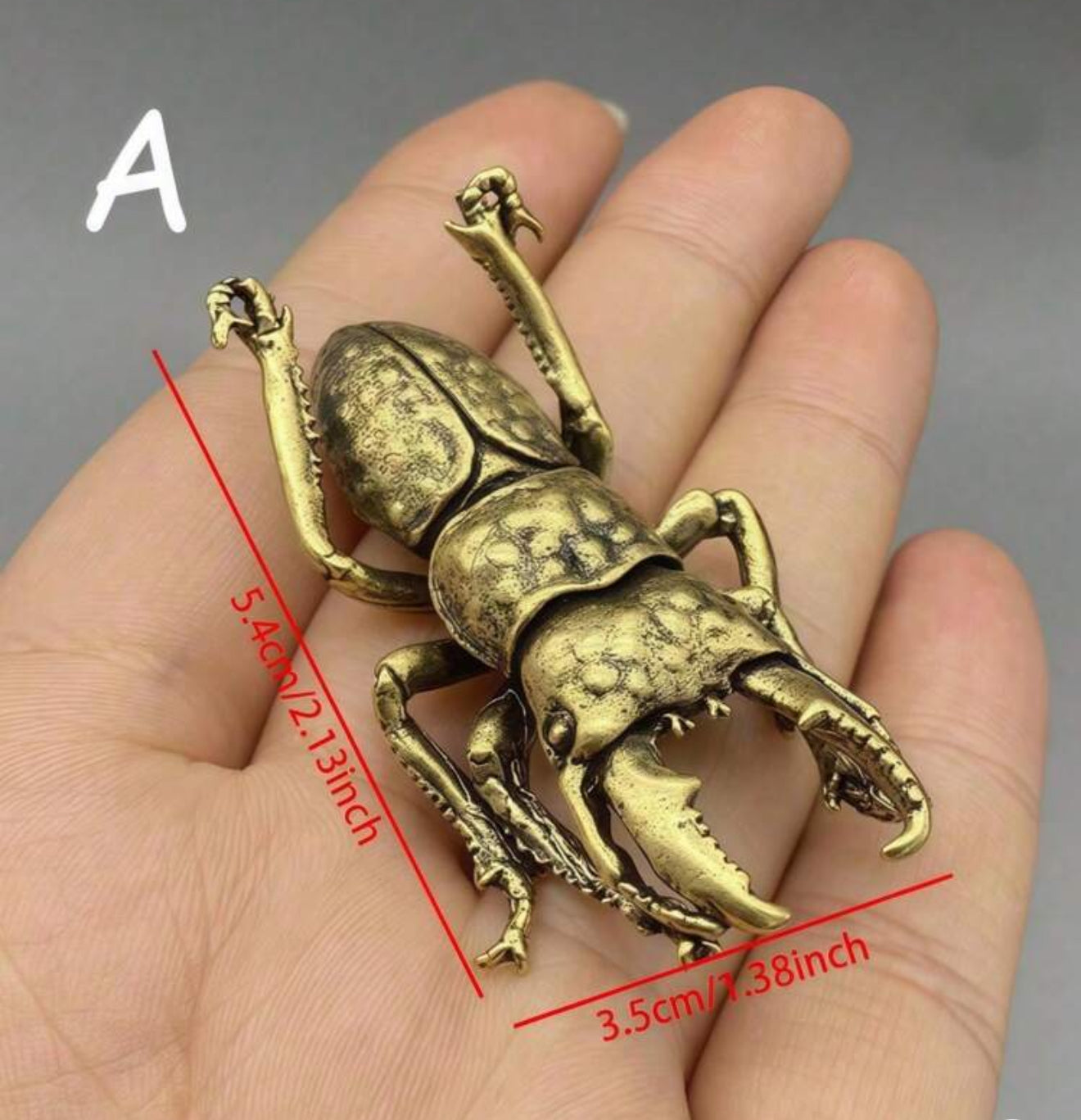 Beetle Vintage Brass Figure