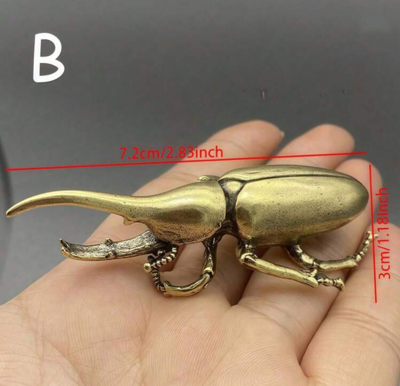 Beetle Vintage Brass Figure