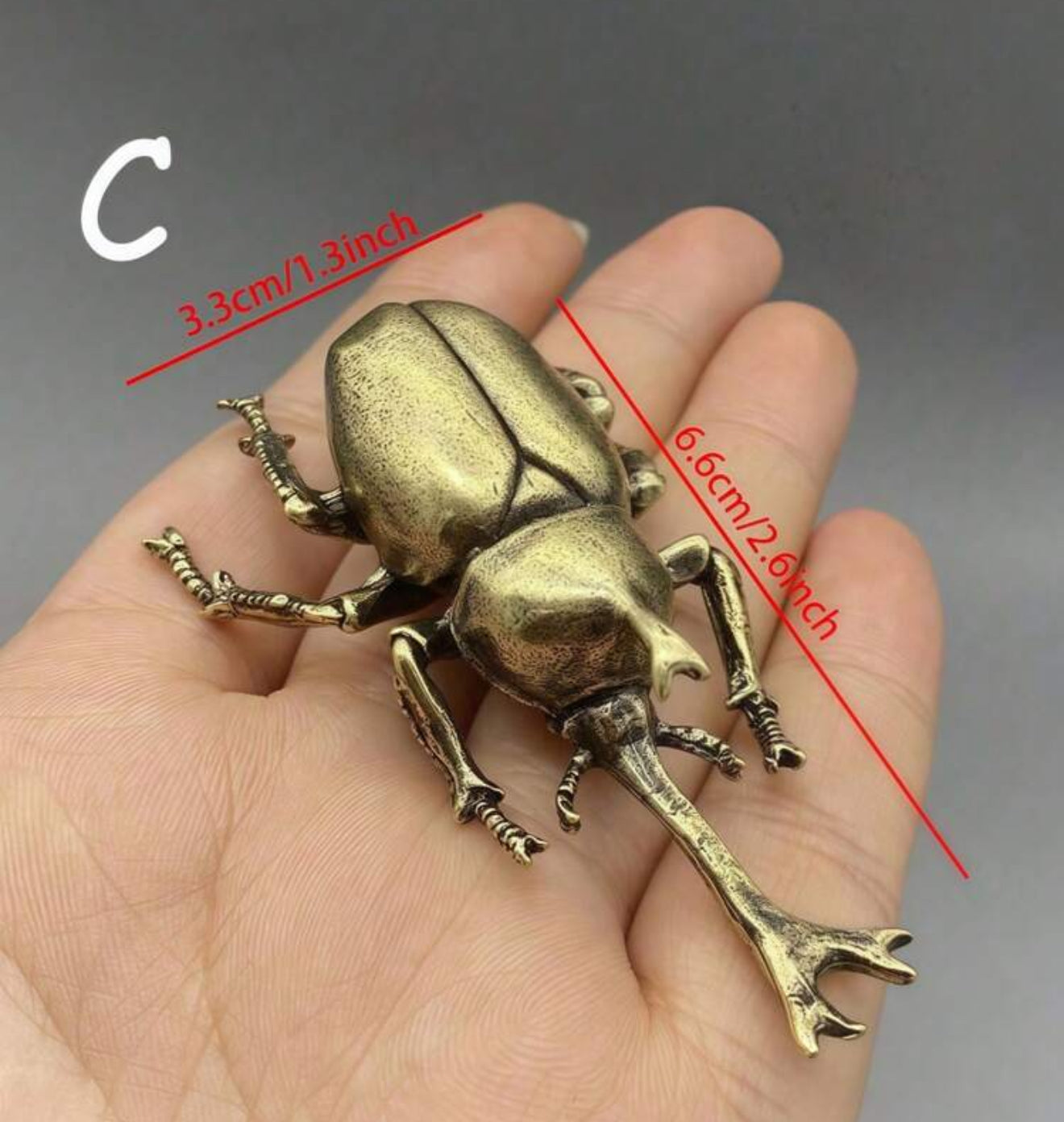 Beetle Vintage Brass Figure